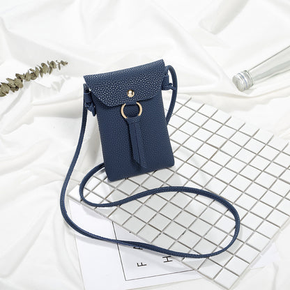 Square bag, shoulder messenger bag, mobile phone bag.