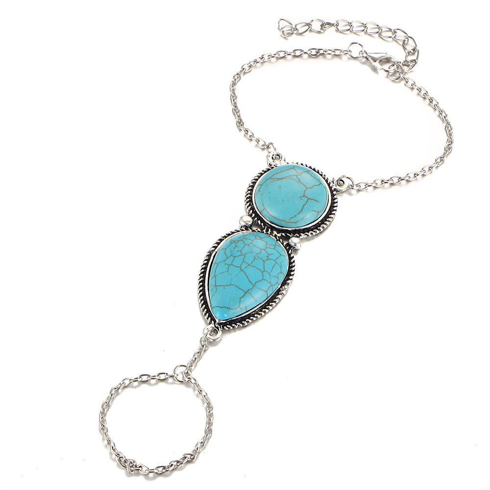 Bohemian Turquoise Hand Bracelet
