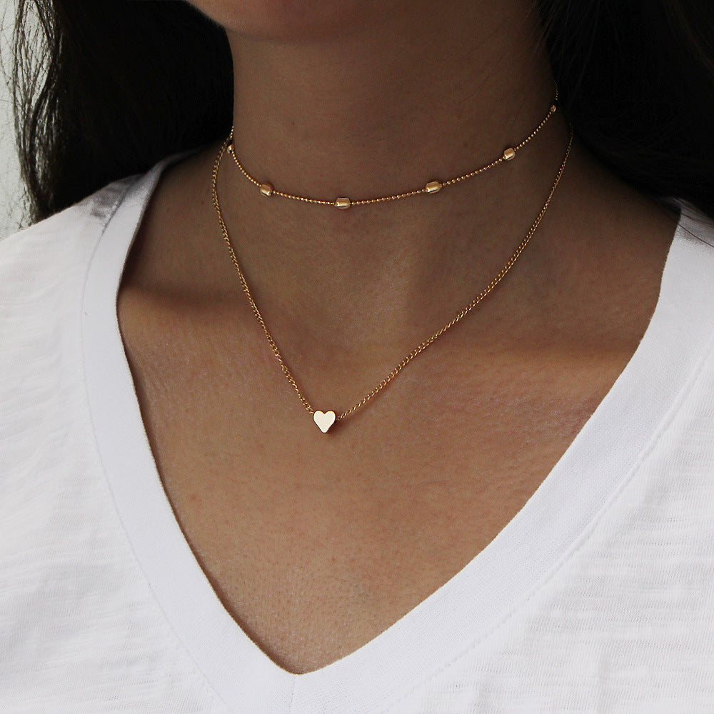 Multi-Layer Heart Collarbone Necklace