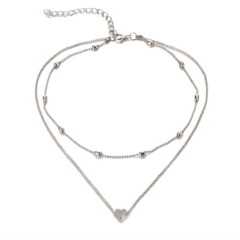 Multi-Layer Heart Collarbone Necklace