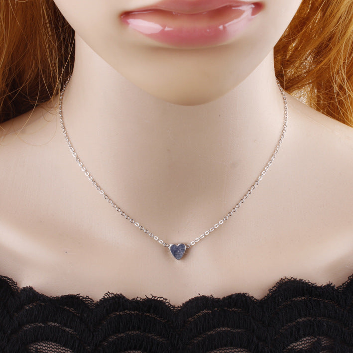 Copper peach heart simple collarbone necklace