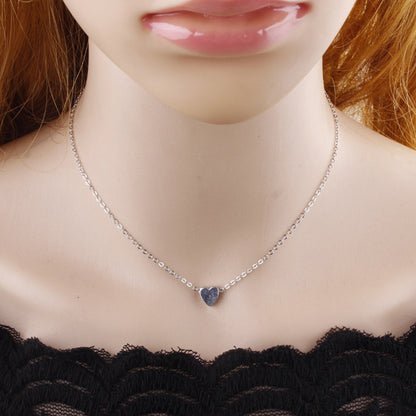 Copper peach heart simple collarbone necklace