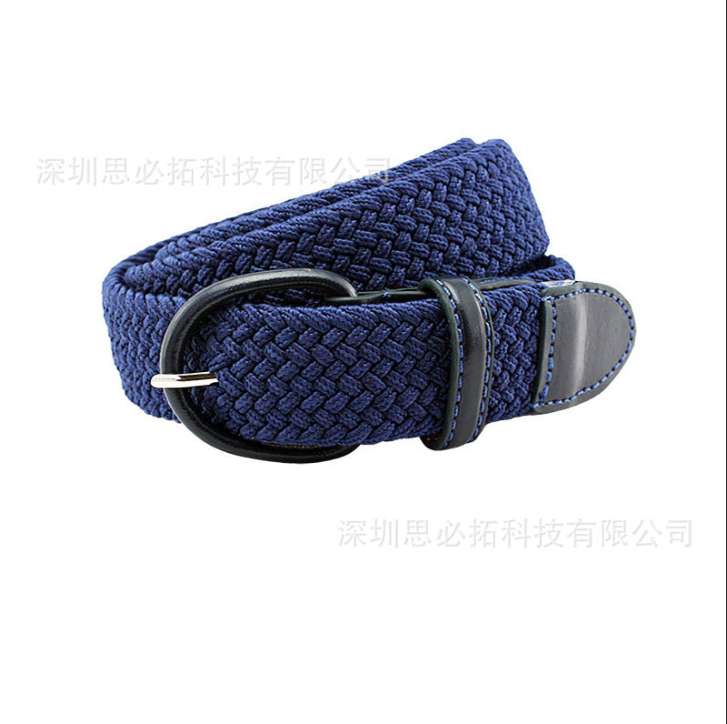 Braided elastic pin buckle belt