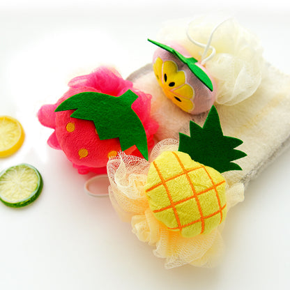 Fruit-Shaped Bath Sponge, Large Soft Exfoliating Bath Ball