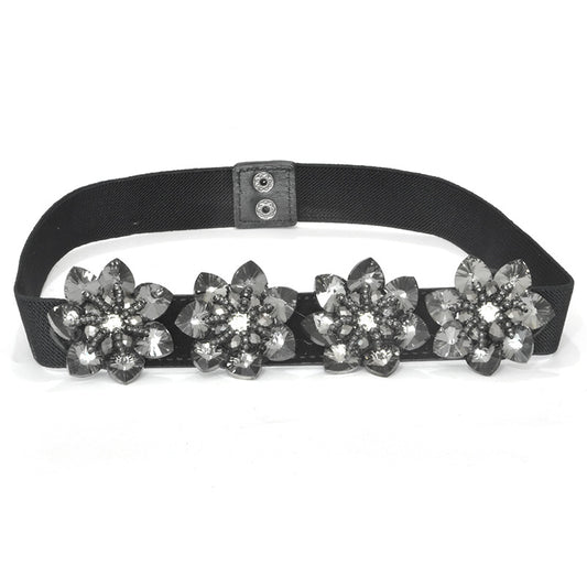 Pearl belt diamond rhinestone elastic belt