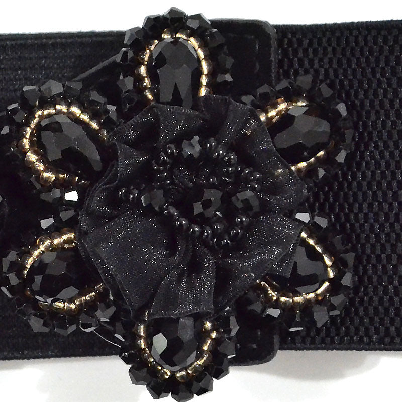 Strung crystal beads rhinestone rice beads button head belt