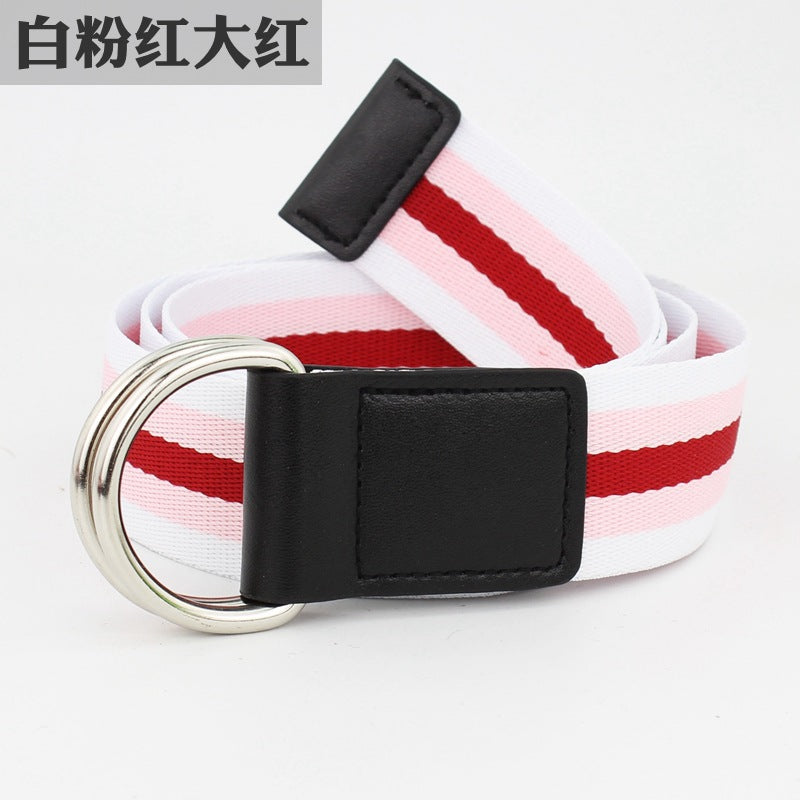 Colorful Striped Casual Canvas Belt