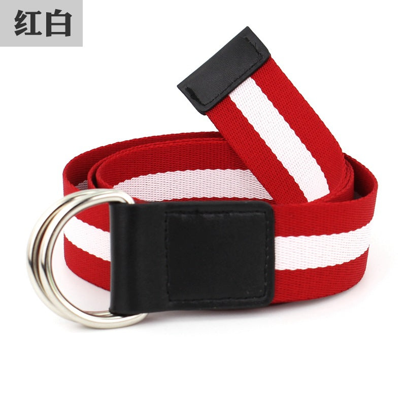 Colorful Striped Casual Canvas Belt
