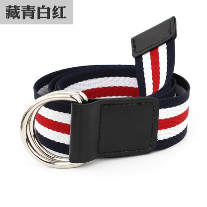 Colorful Striped Casual Canvas Belt