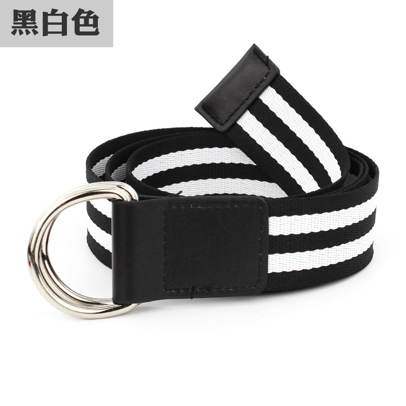 Colorful Striped Casual Canvas Belt