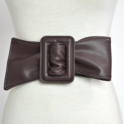 Pu imitation sheepskin wide belt