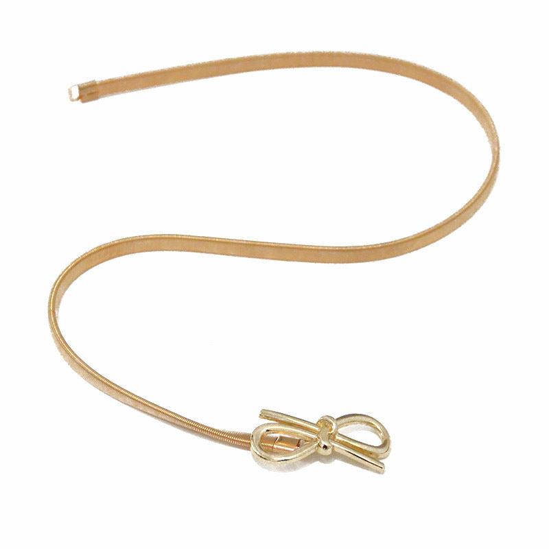 Bow Metal Button Elastic Waist Chain