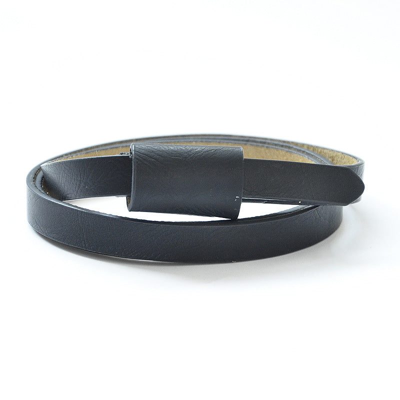 Fashion leather casual thin belt