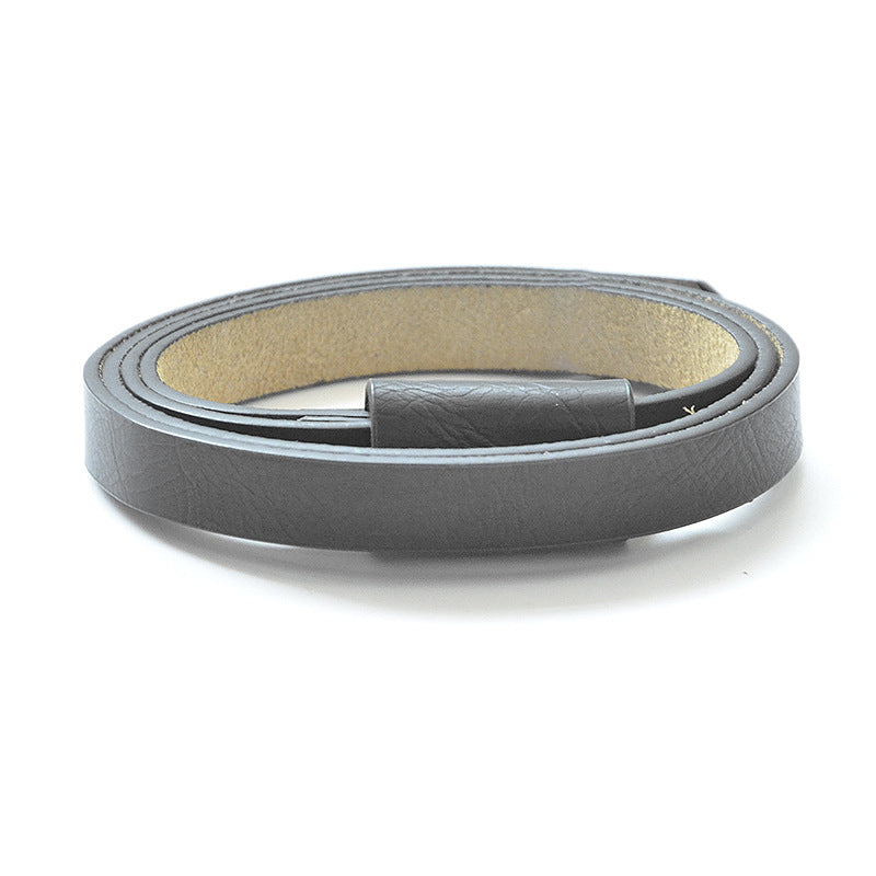 Fashion leather casual thin belt