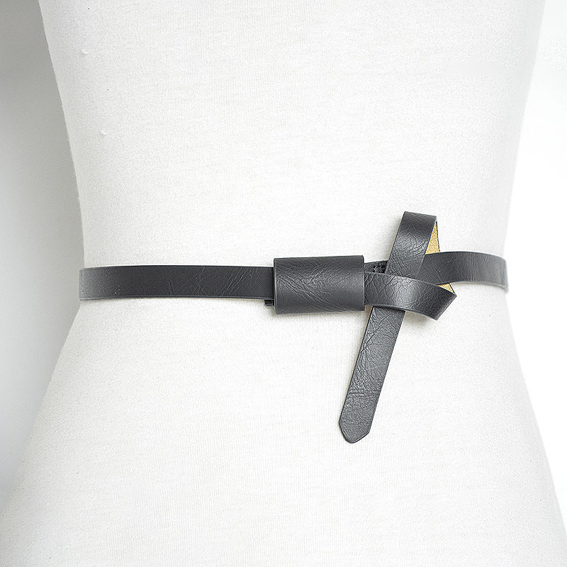 Fashion leather casual thin belt