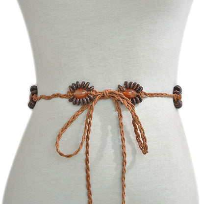 Rice bead skewer braided waist chain wholesale