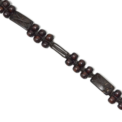Patterned handmade wax rope woven waist chain
