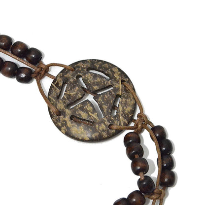 Patterned handmade wax rope log buckle waist chain