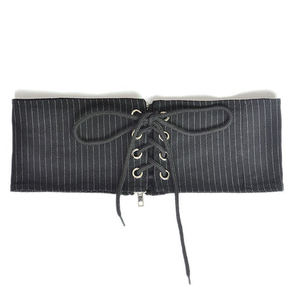 Black and white fashion rear zipper waist seal