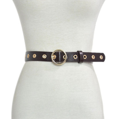 Pin buckle perforated imitation leather belt wholesale