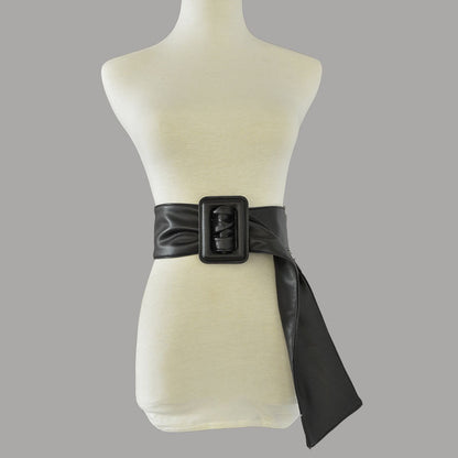 Pu imitation sheepskin wide belt
