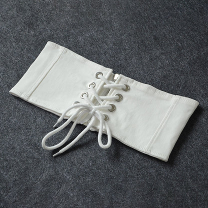 Black and white fashion rear zipper waist seal