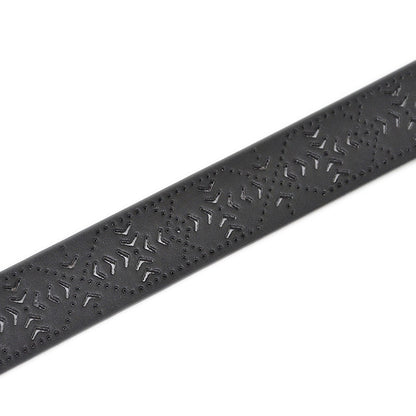 Hollow imitation leather retro pin buckle belt