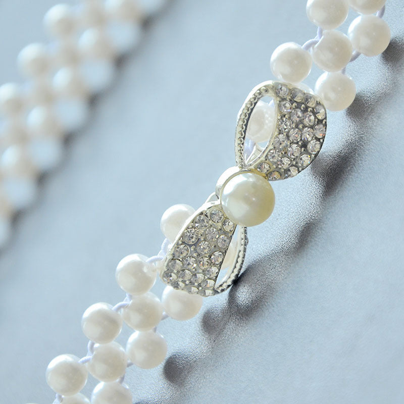 Rhinestone inlaid butterfly button head waist chain