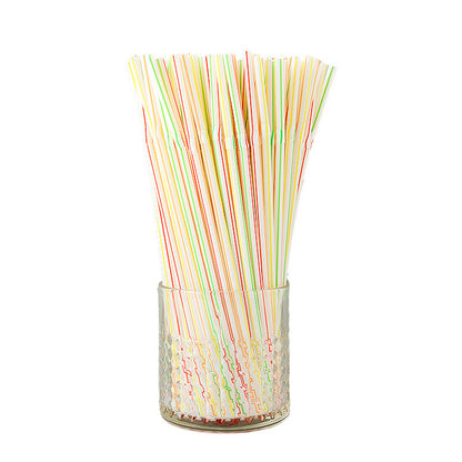 100-Pack Disposable Colored Curved Plastic Straws