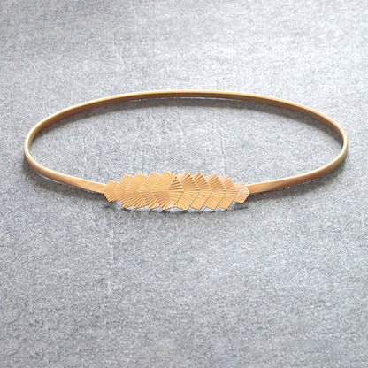 Rhombus button head elastic thin belt