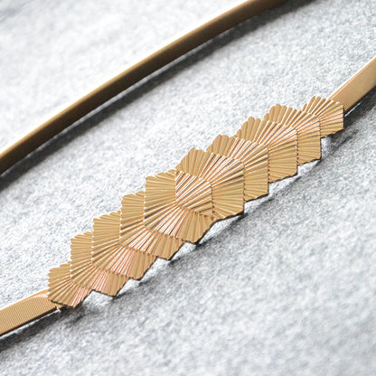 Rhombus button head elastic thin belt