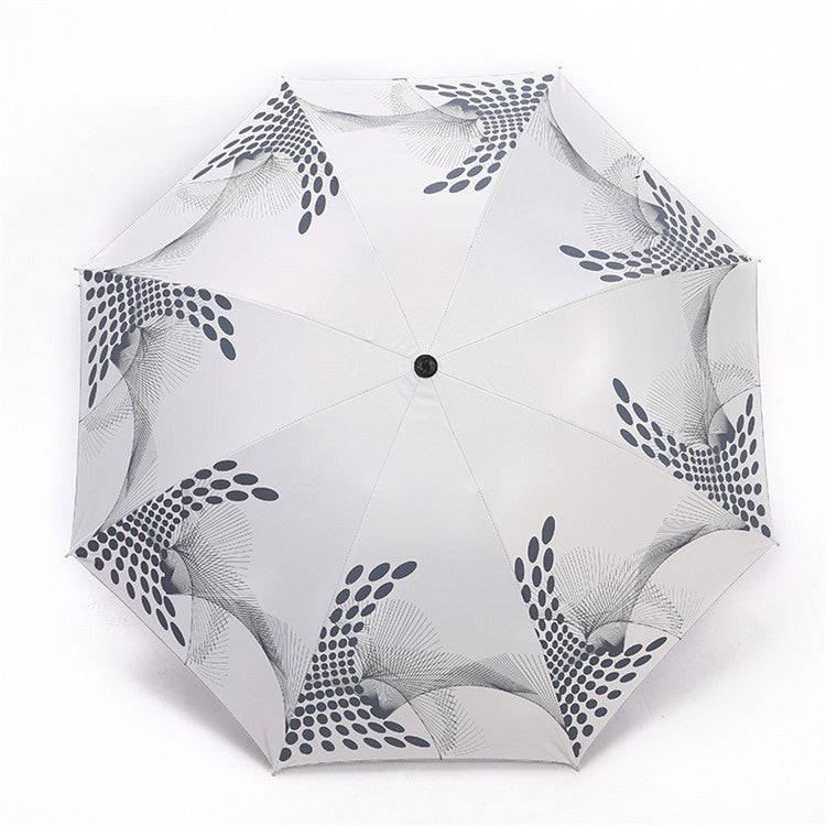 UV Protection Folding Umbrella Black Coated 3-Fold Umbrella