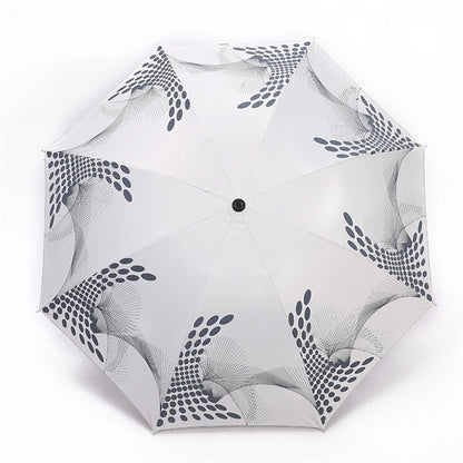 UV Protection Folding Umbrella Black Coated 3-Fold Umbrella