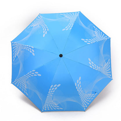 UV Protection Folding Umbrella Black Coated 3-Fold Umbrella