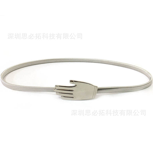 Hand buckle metal spring belt