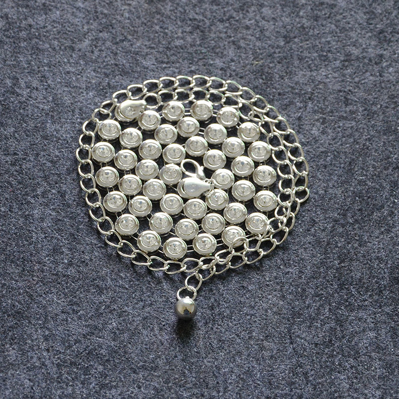 Double Silver Belly Dance Waist Chain