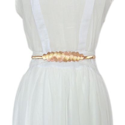 Rhombus button head elastic thin belt