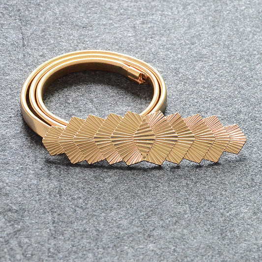 Rhombus button head elastic thin belt