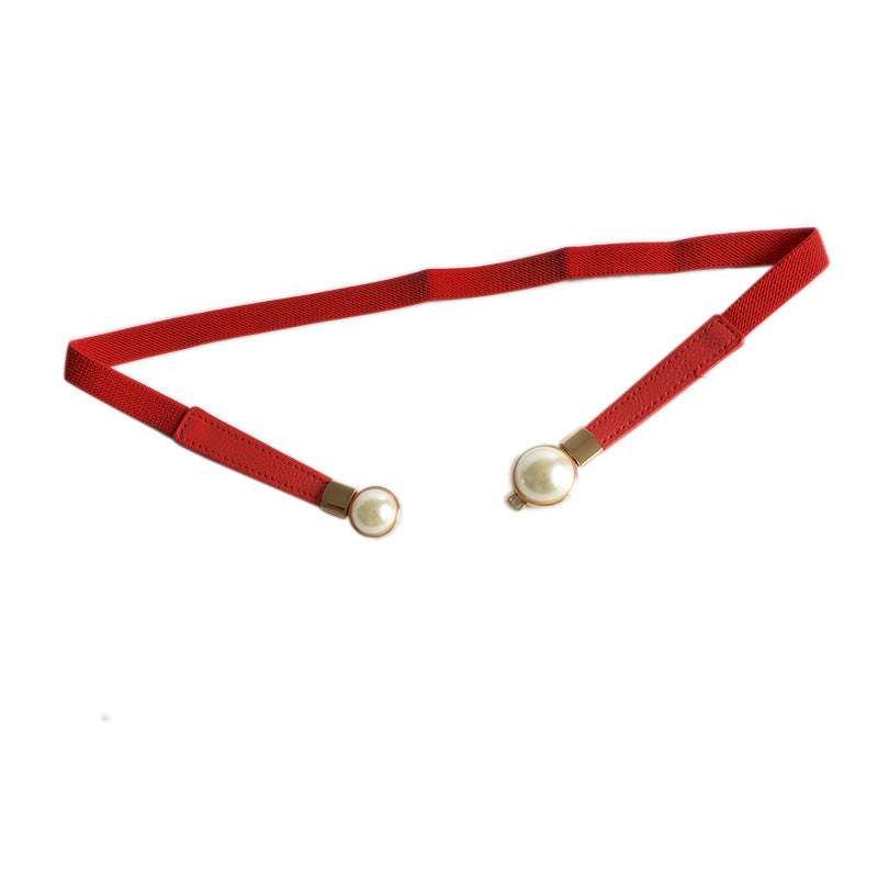 Belt Double Pearl Inlaid Buckle