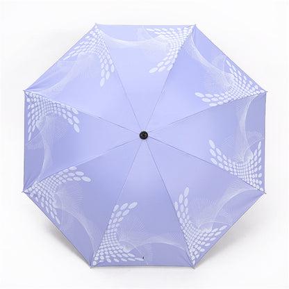 UV Protection Folding Umbrella Black Coated 3-Fold Umbrella