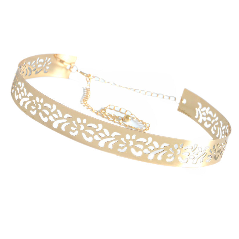 Full metal slim belt gold