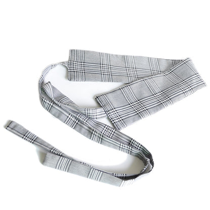 Plaid Wide Belt Bow Strap