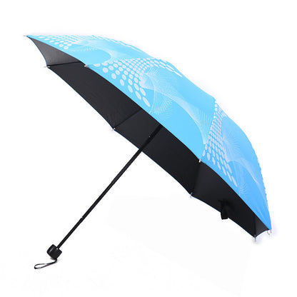 UV Protection Folding Umbrella Black Coated 3-Fold Umbrella