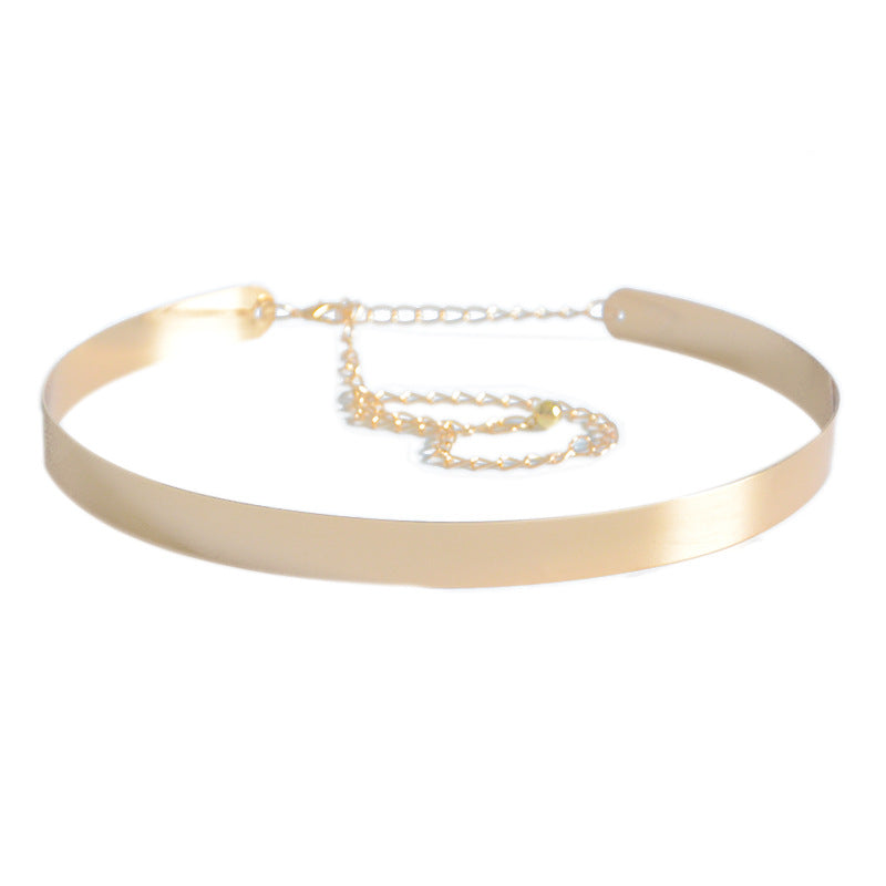 Full metal slim belt gold