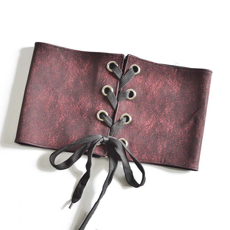 Sequin Textured Strap Wide Belt