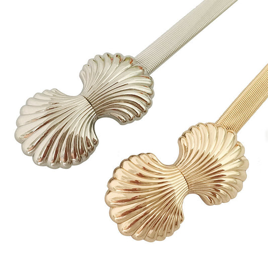 Gold shell buckle belt