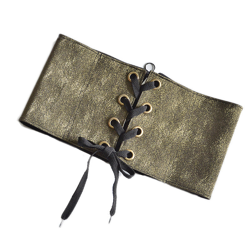 Sequin Textured Strap Wide Belt