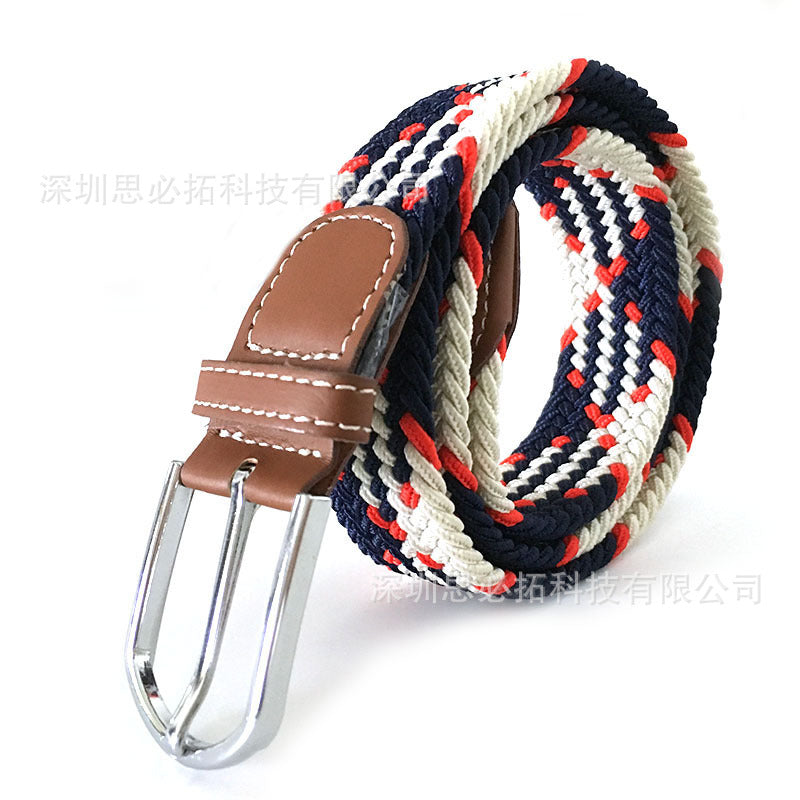 Elastic, woven elastic canvas belt