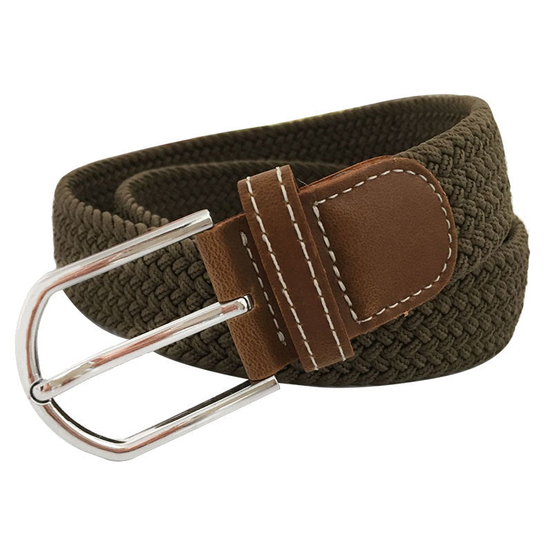 Elastic, woven elastic canvas belt
