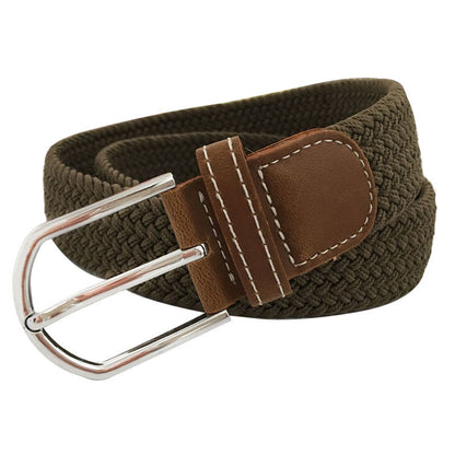 Elastic, woven elastic canvas belt